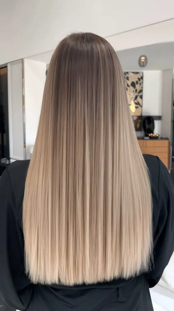 Ash Blonde Balayage on Long Hair
