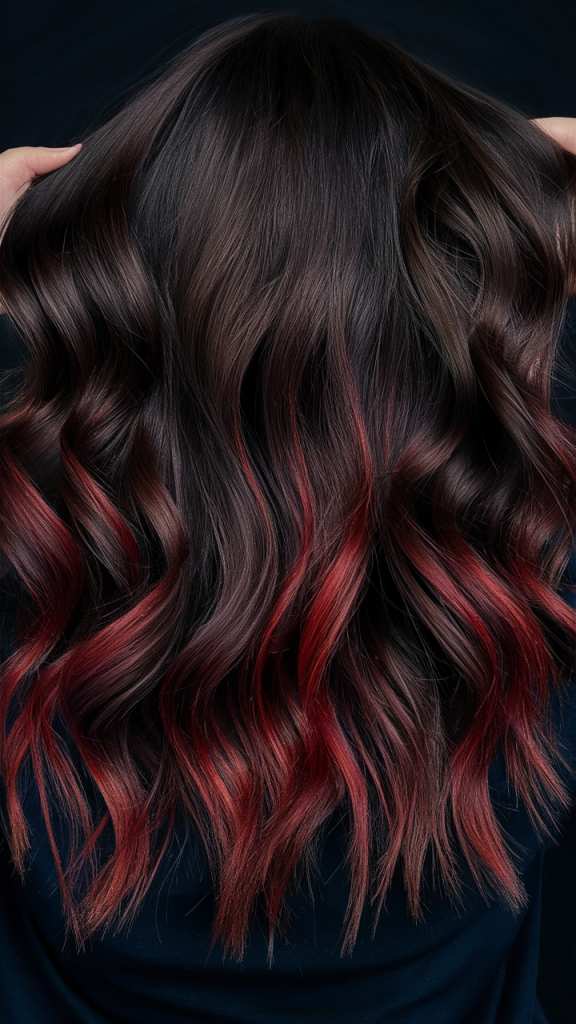 Black Cherry Brown with Deep Red Highlights