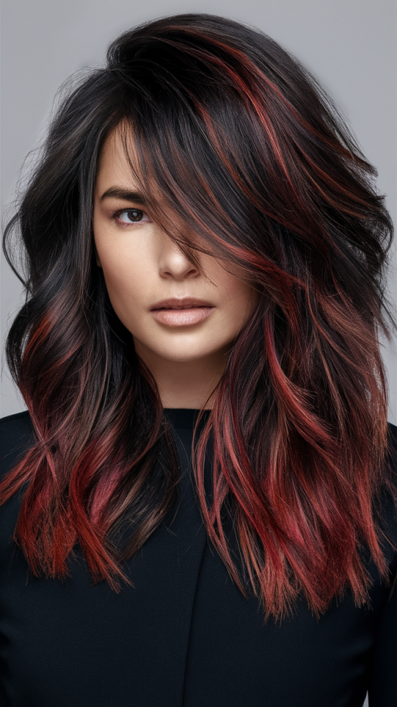 Black Cherry Brown with Deep Red Highlights