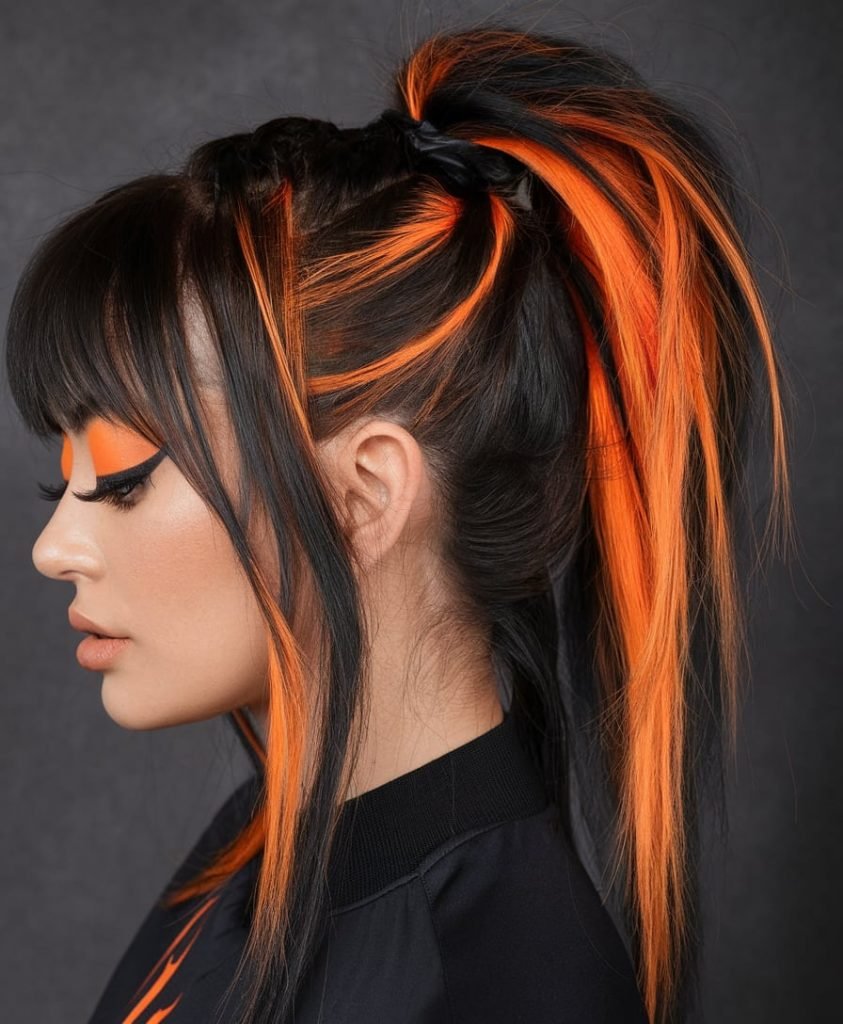 Black with Neon Orange Highlights