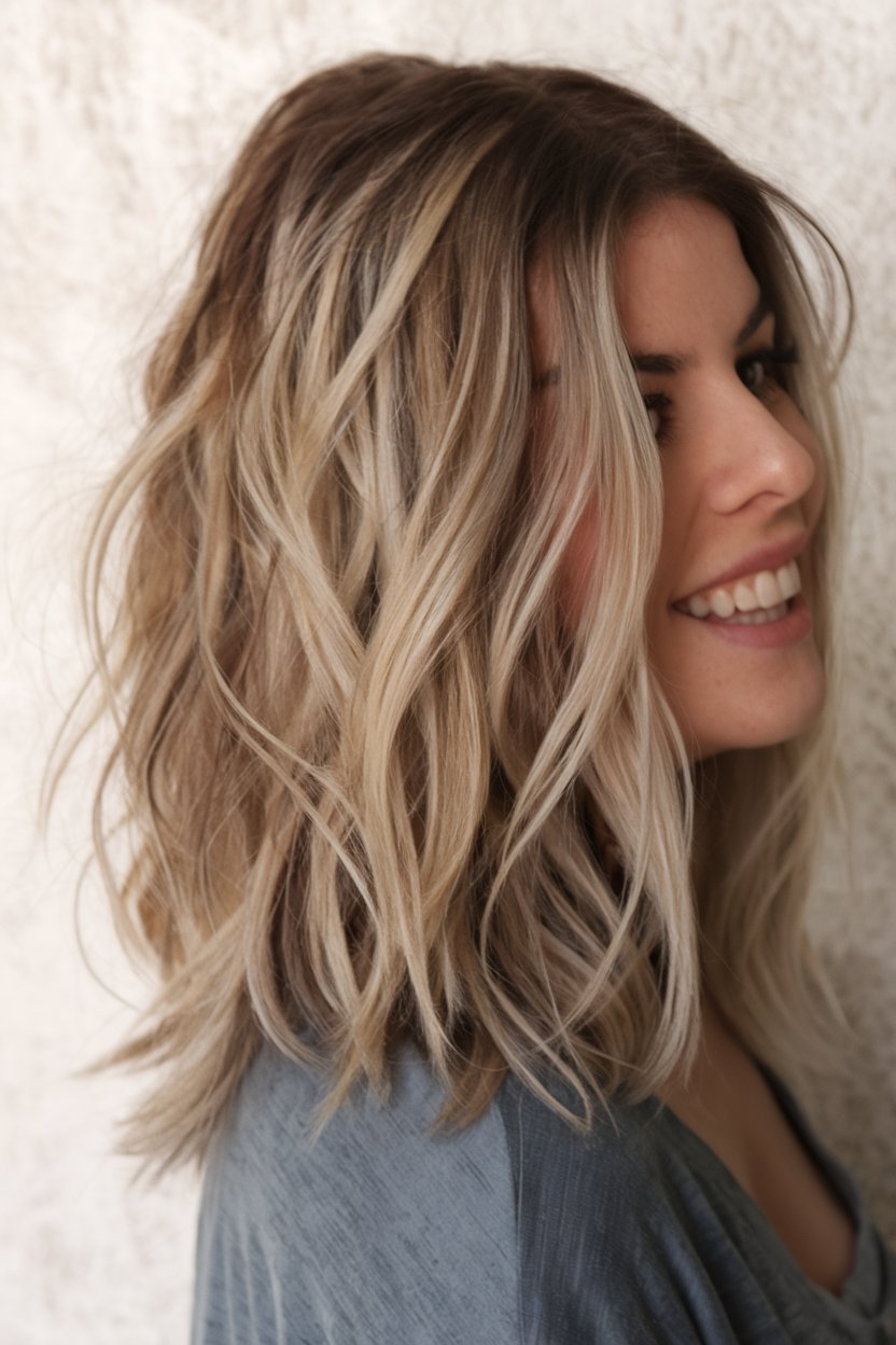 Blonde Balayage with Soft Waves