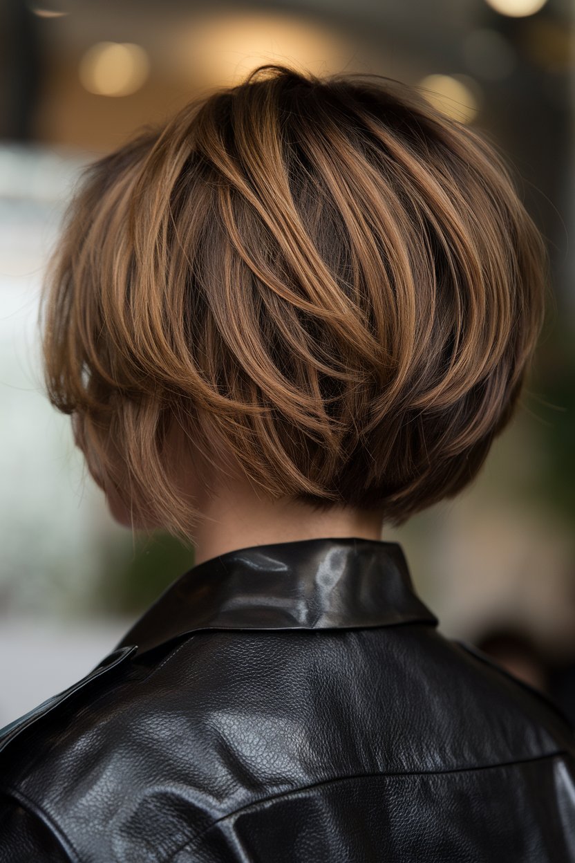 Caramel-Toned Shag Bob