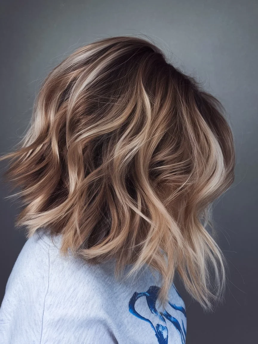 Caramel Highlights on a Bob