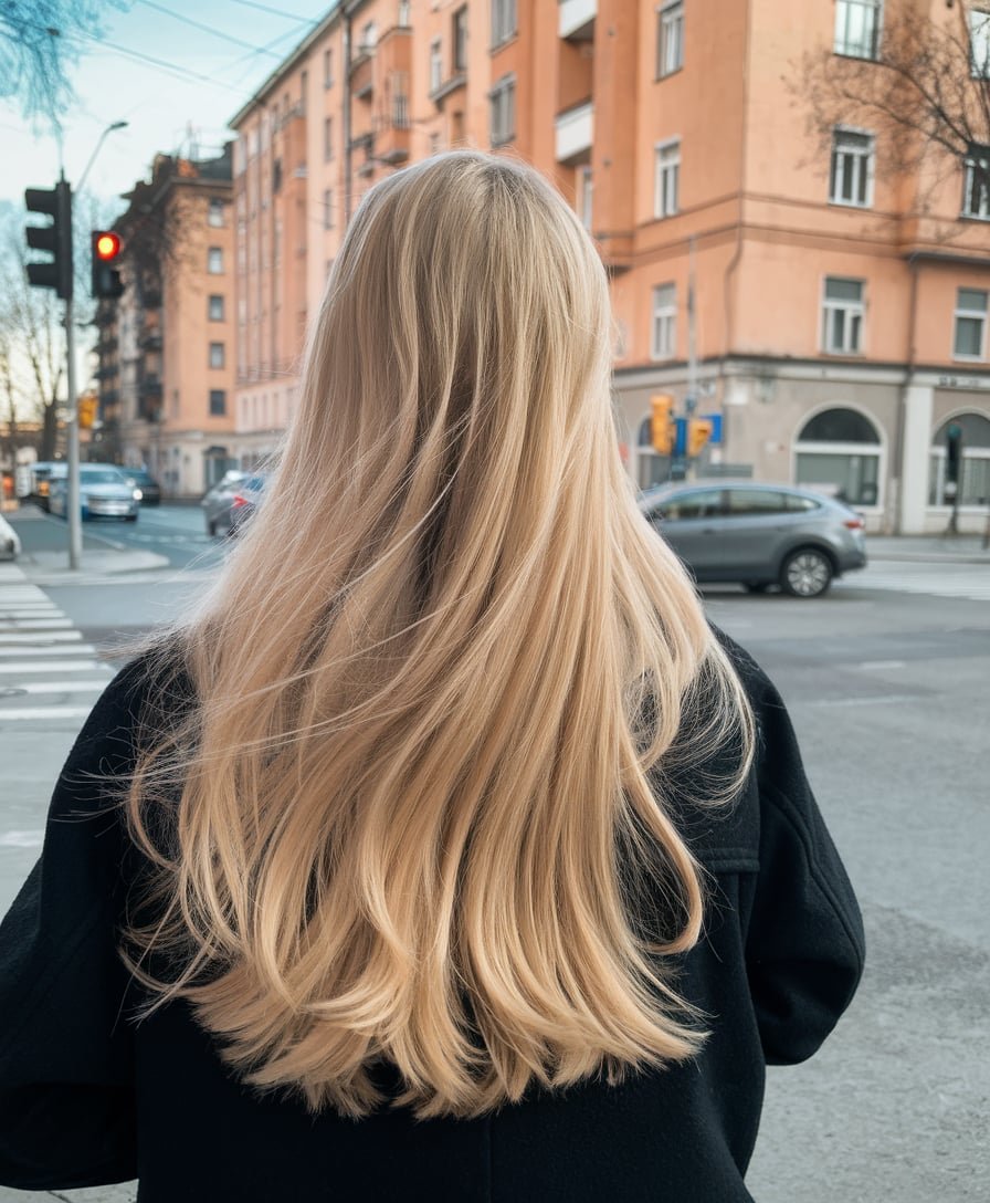 Cascading Natural Blonde Waves