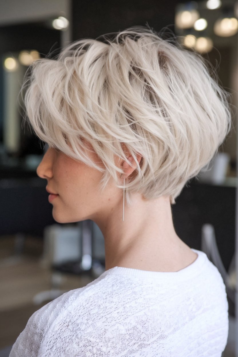 Chic Platinum Tousle Hairstyle