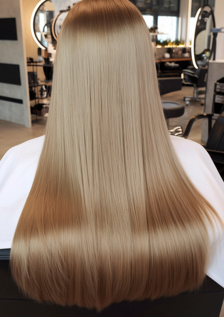 Chic Straight Layers with Warm Blonde Hues