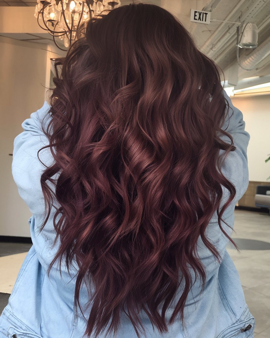 Chocolate Burgundy Waves