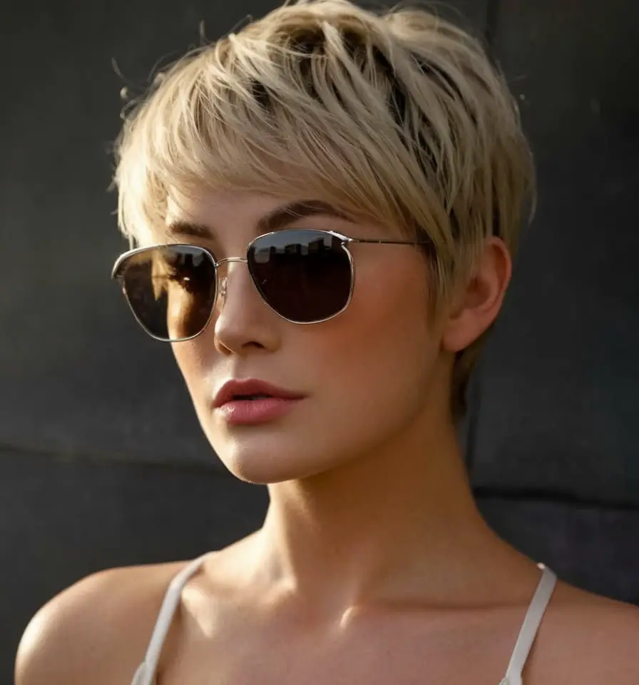 Choppy Blonde Pixie with a Modern Edge