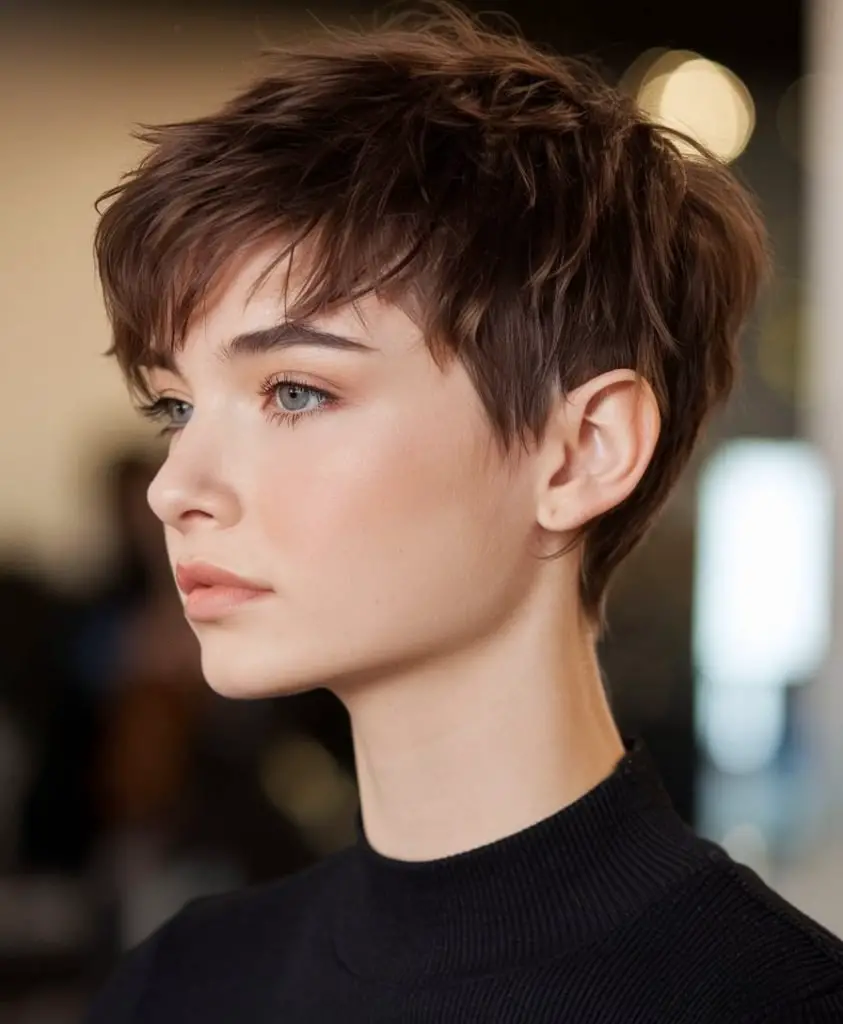 Classic Short Pixie with Wispy Bangs