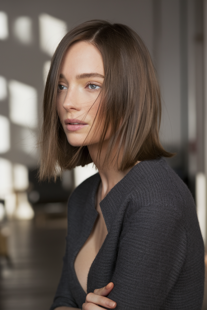 Classic Shoulder-Length Bob with a Sleek Finish