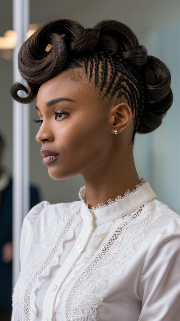 Cornrowed Crown with Mini Twists