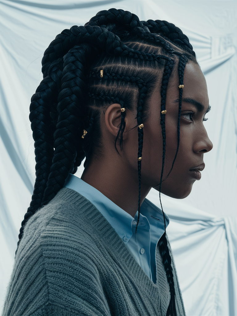 Cornrows with Classic Accessories