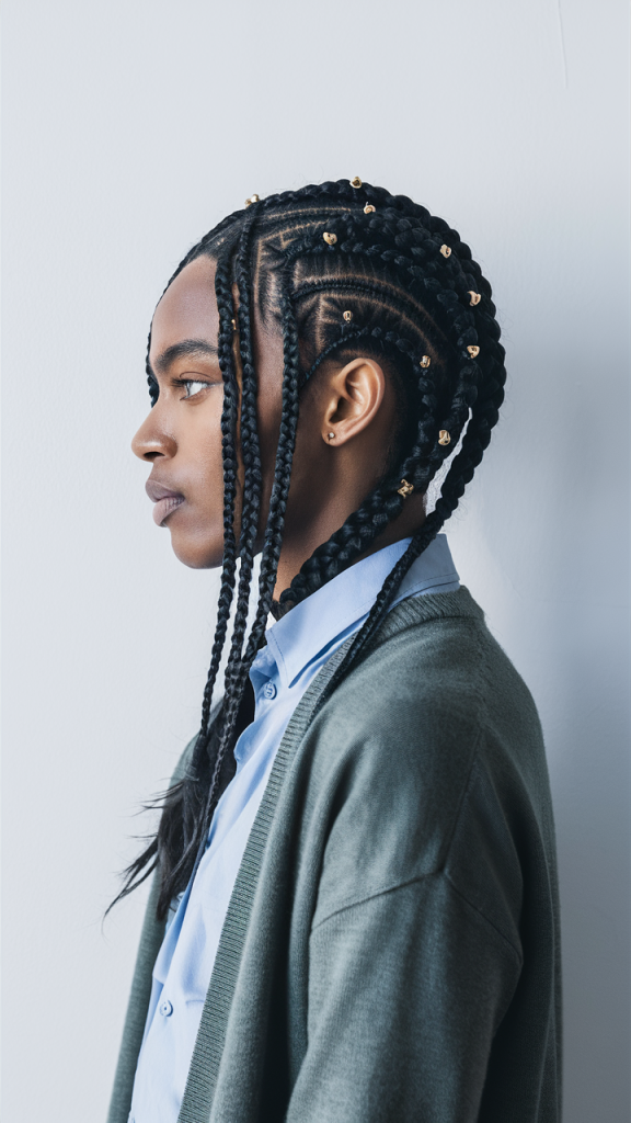 Cornrows with Classic Accessories