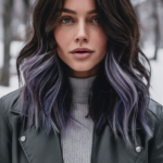 Dark Brunette with Smoky Lavender Balayage