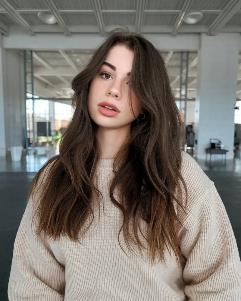 Dimensional Brunette with Face-Framing Layers
