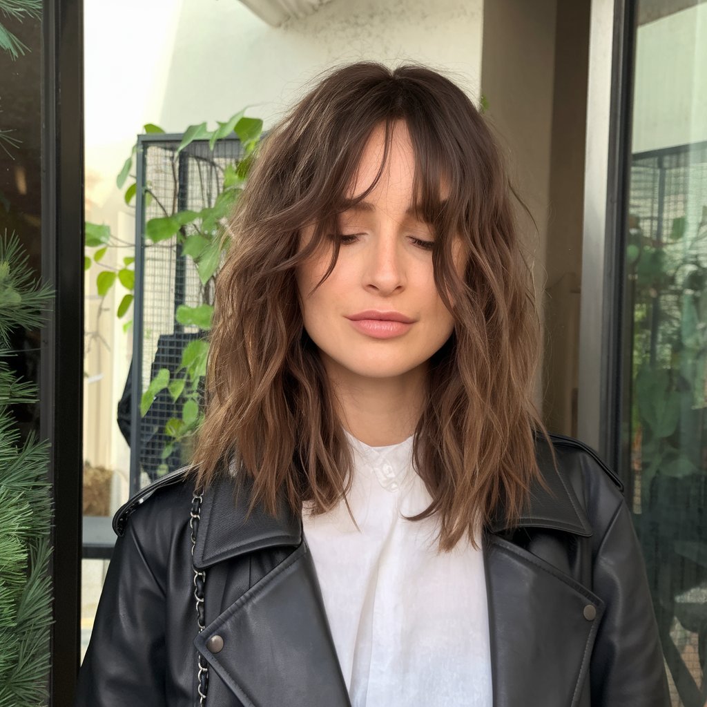 Effortless Waves with Curtain Bangs: Spring Hairstyle Trend