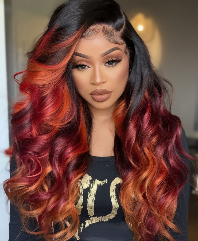 Fiery Ombre Waves