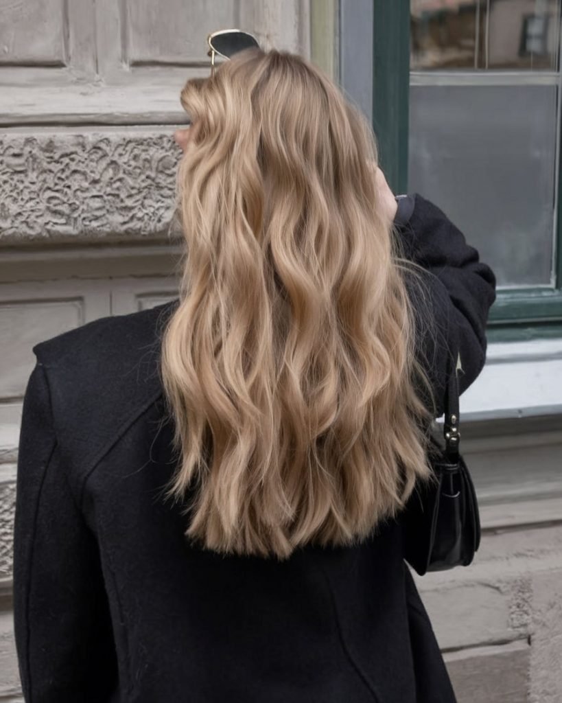 Golden Balayage with Effortless Waves