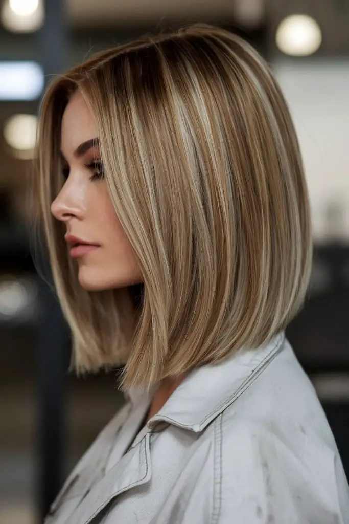 Honey-Toned Balayage Lob