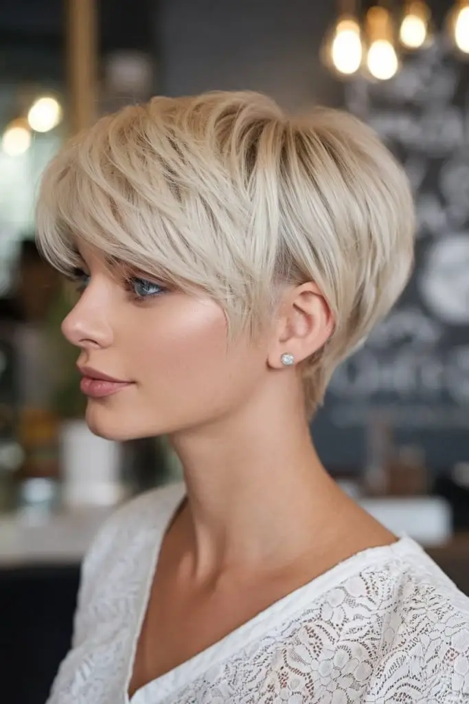 Icy Platinum Pixie Cut