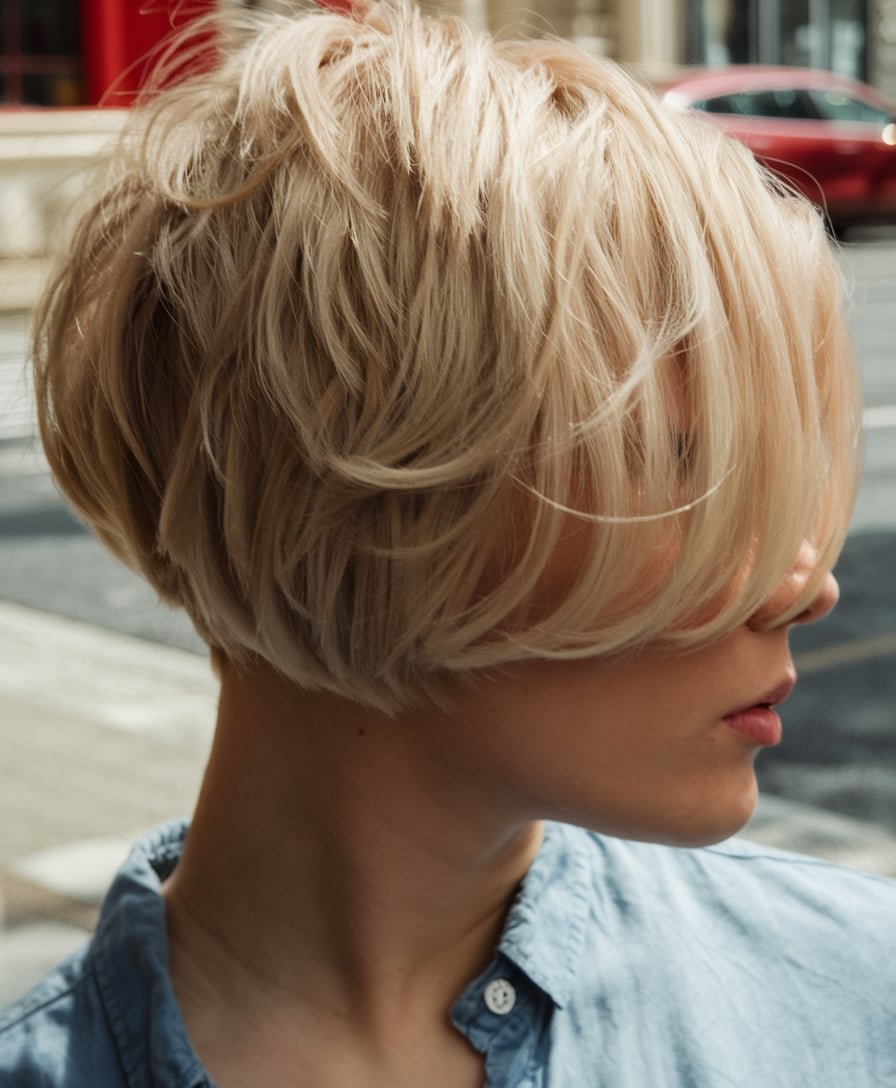 Layered Blonde Bob with Movement