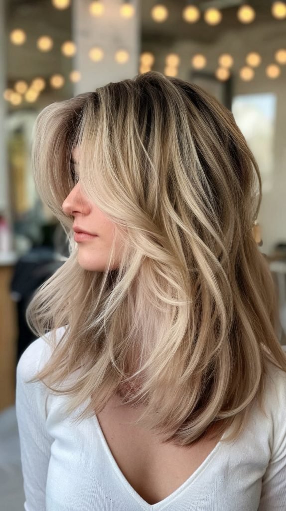 Layered Blonde with Voluminous Blowout