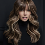 Layered Curtain Bangs with Textured Waves