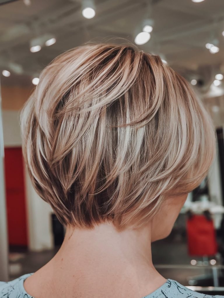 Layered Inverted Bob with Precision Cut