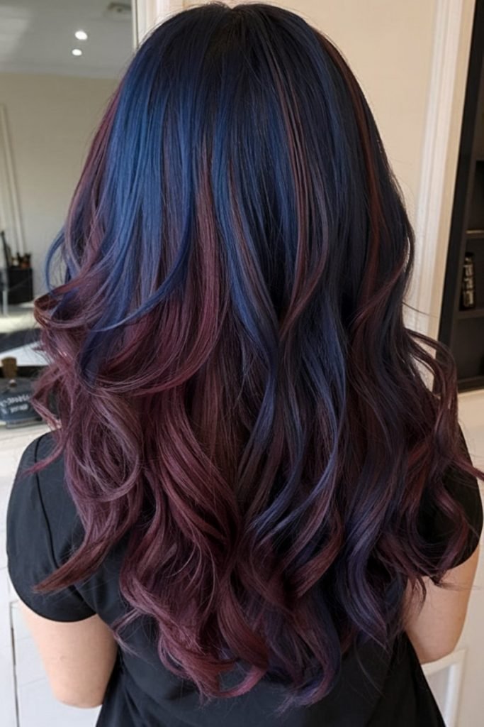 Midnight Blue and Plum Ombre