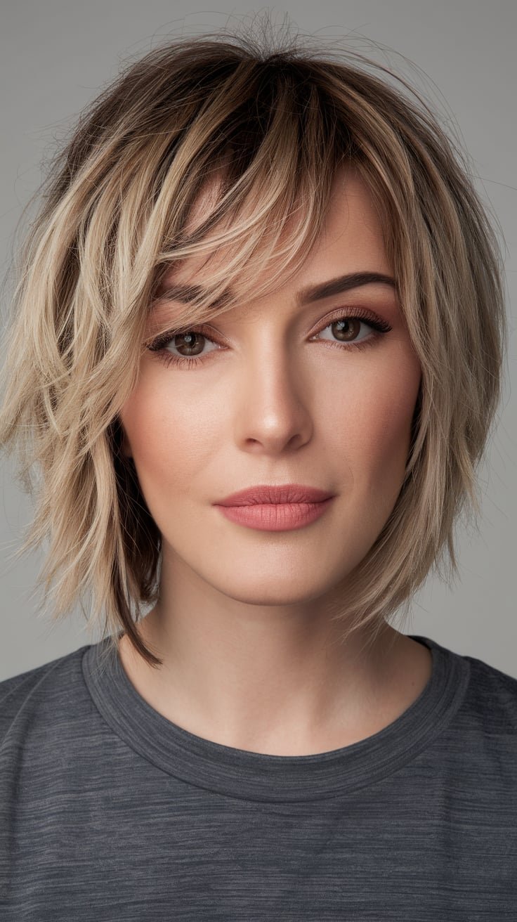 Chic A-Line Bob with Swooped Bangs