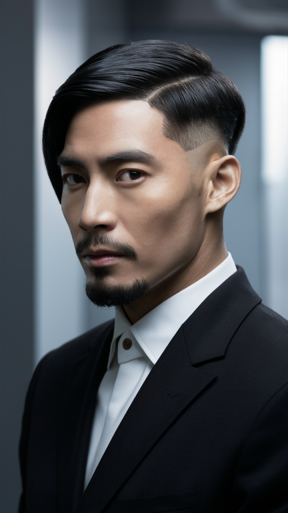 Refined Side-Parted Formal Hairstyle