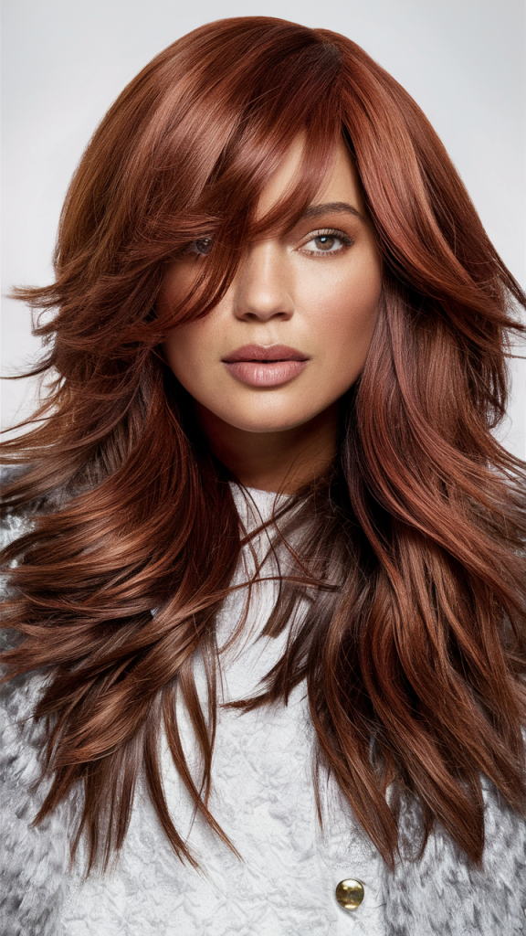 Rich Auburn Brown with Feathered Layers