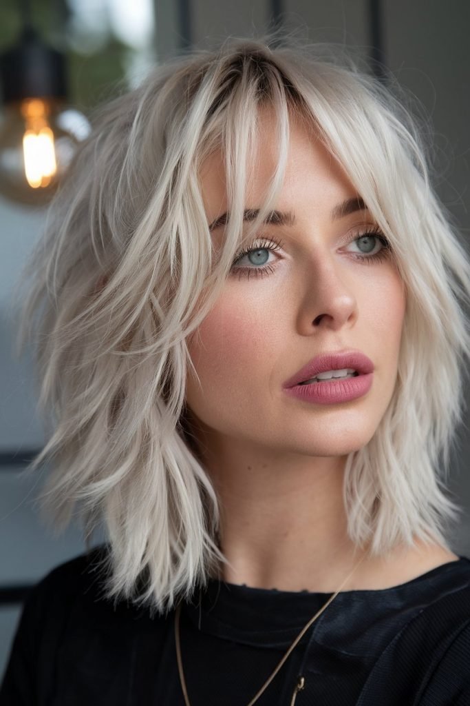 Shaggy Chic with Smoky Highlights