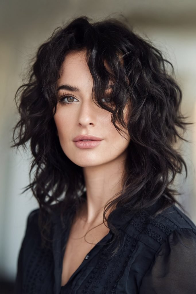 Shoulder-Length Curly Shag