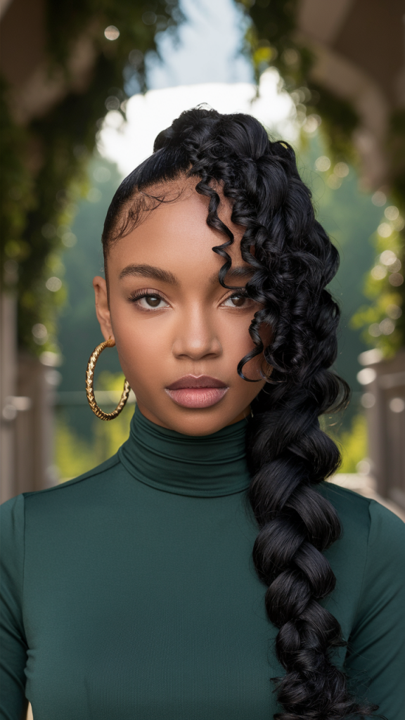 Side-Parted Twists with Natural Curls