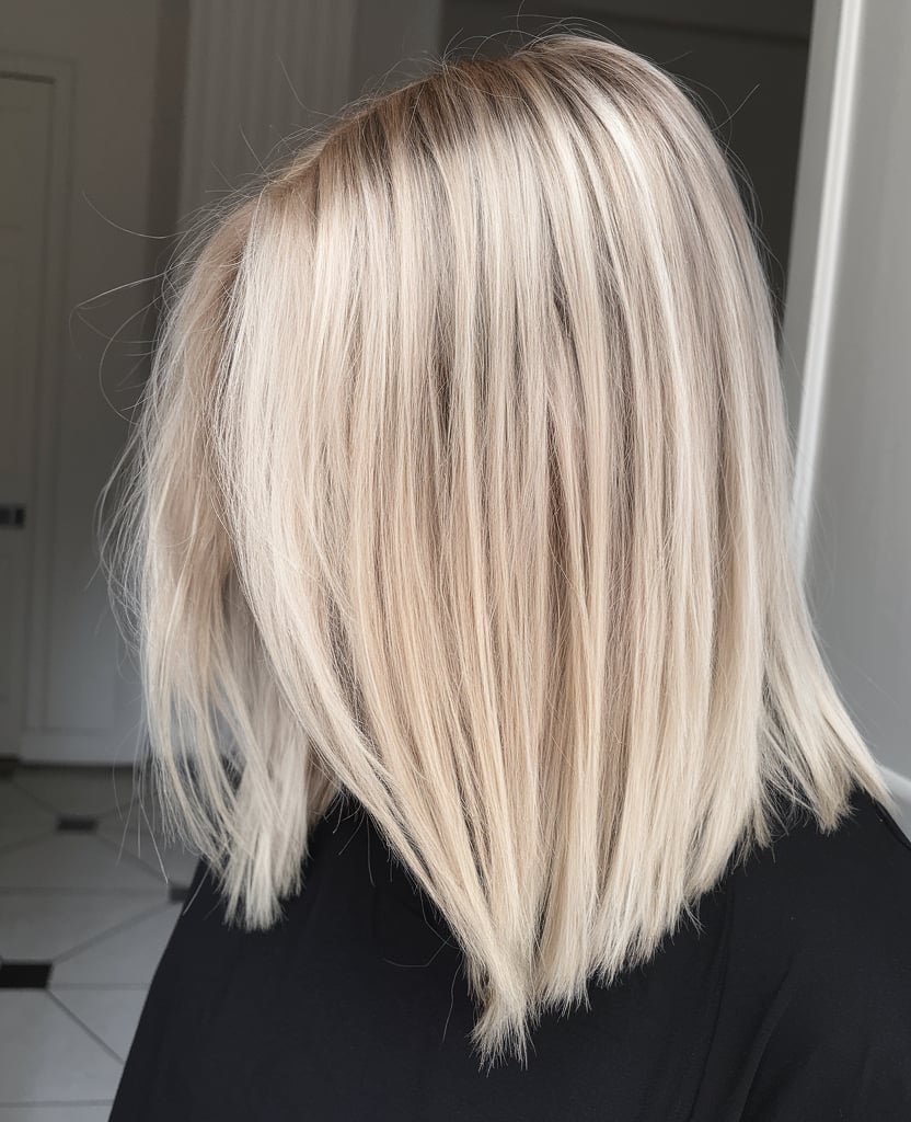 Sleek Blunt Cut with Icy Highlights