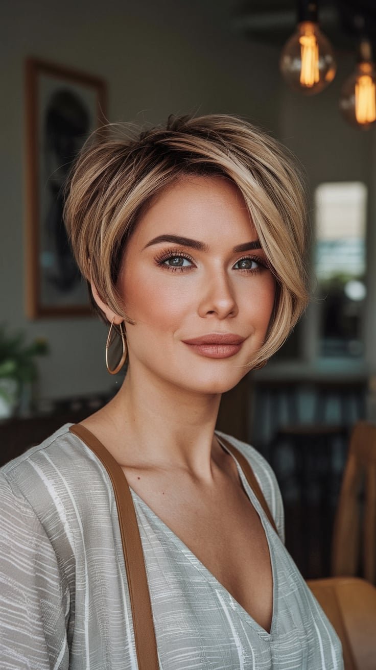 Sleek Bob with a Side Part