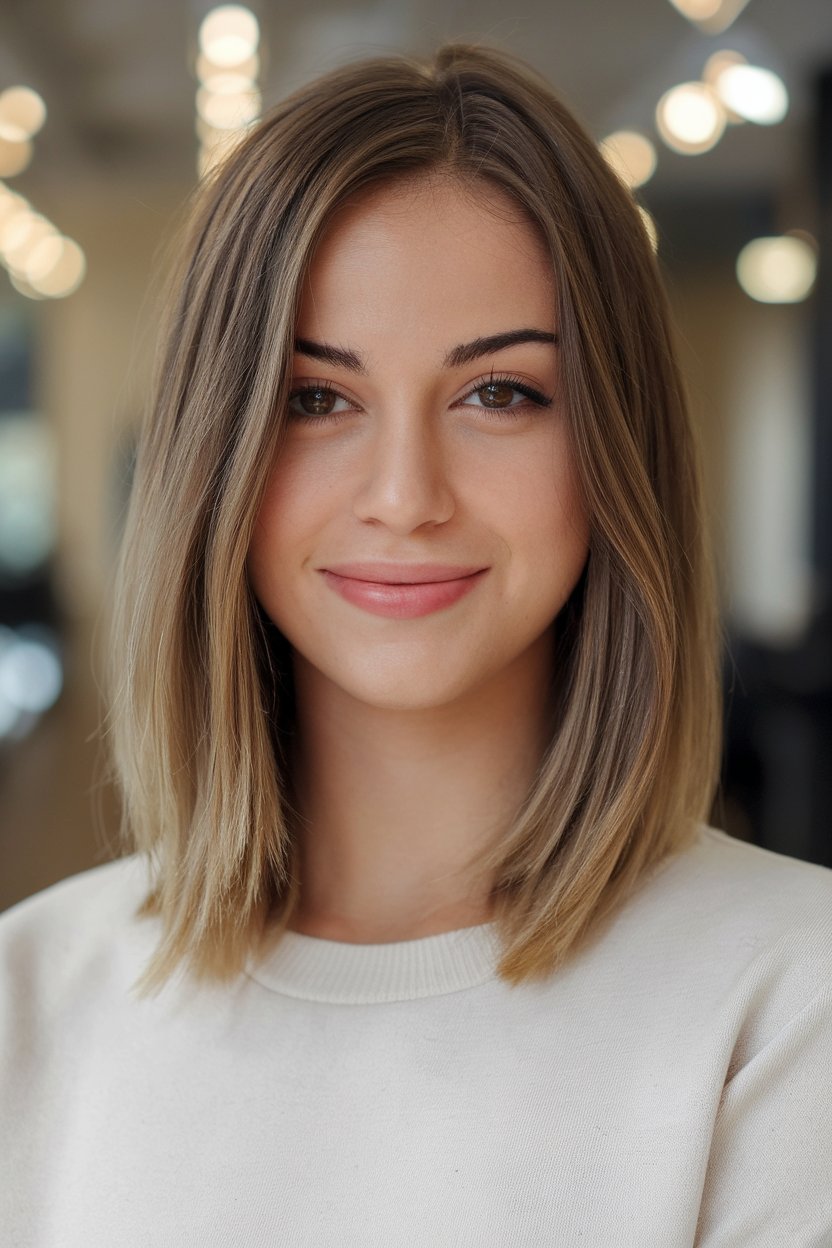 Sleek Middle-Part Bob Hairstyle