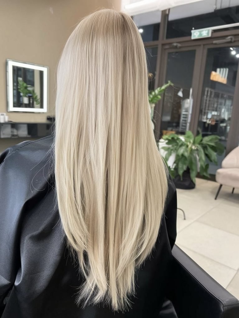 Sleek Vanilla Blonde Balayage