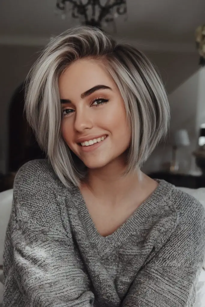 Soft Ash Blonde Textured Bob