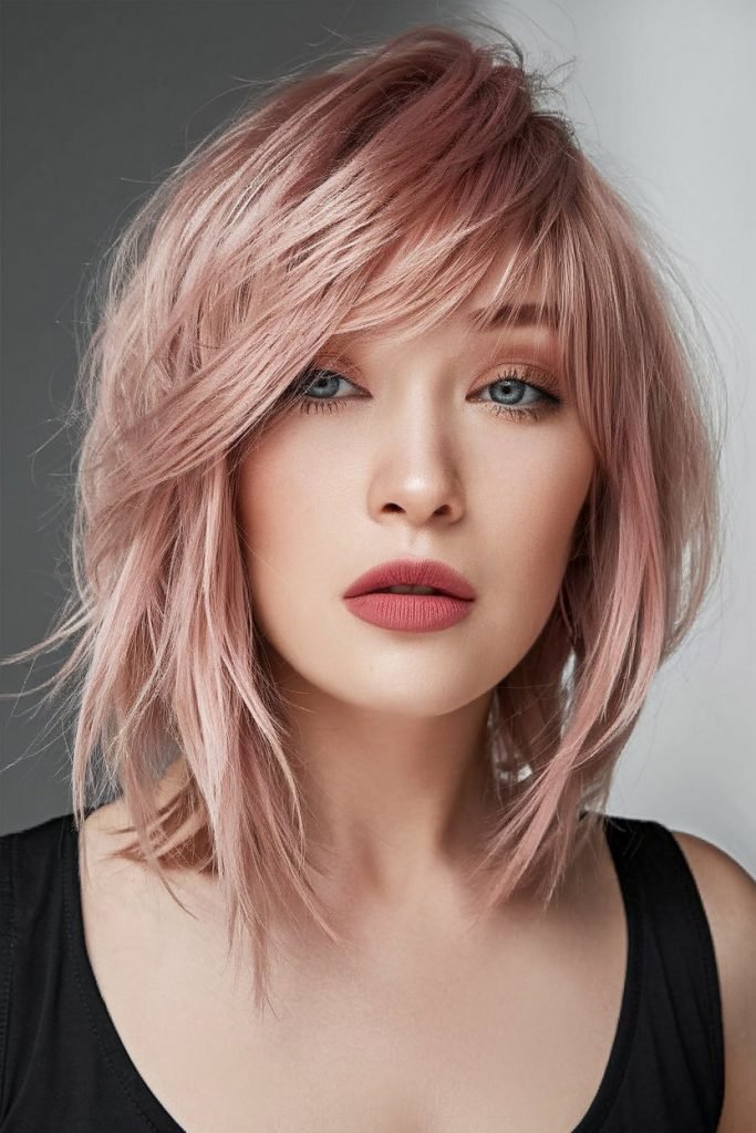 Stacked Blonde Bob with Feathered Layers