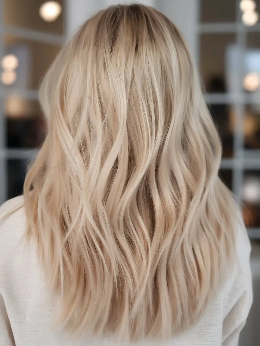 Sunlit Blonde Waves