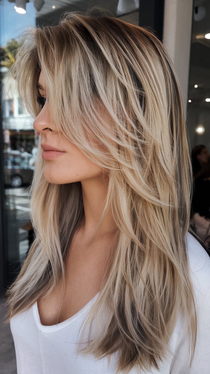 Sunlit Blonde Waves