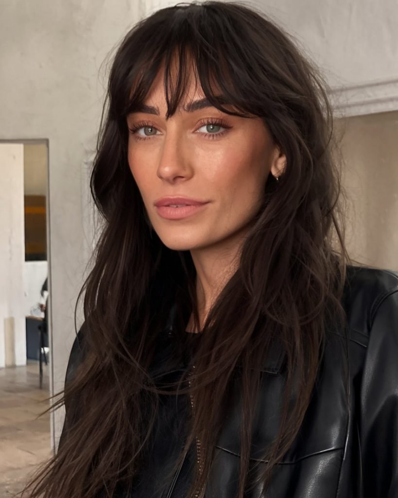 Textured Layers with Center-Parted Bangs