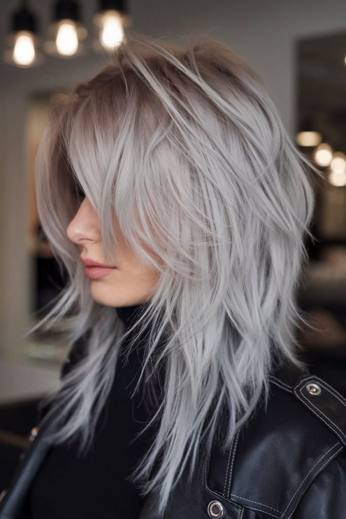 Textured Waves with Silver Highlights