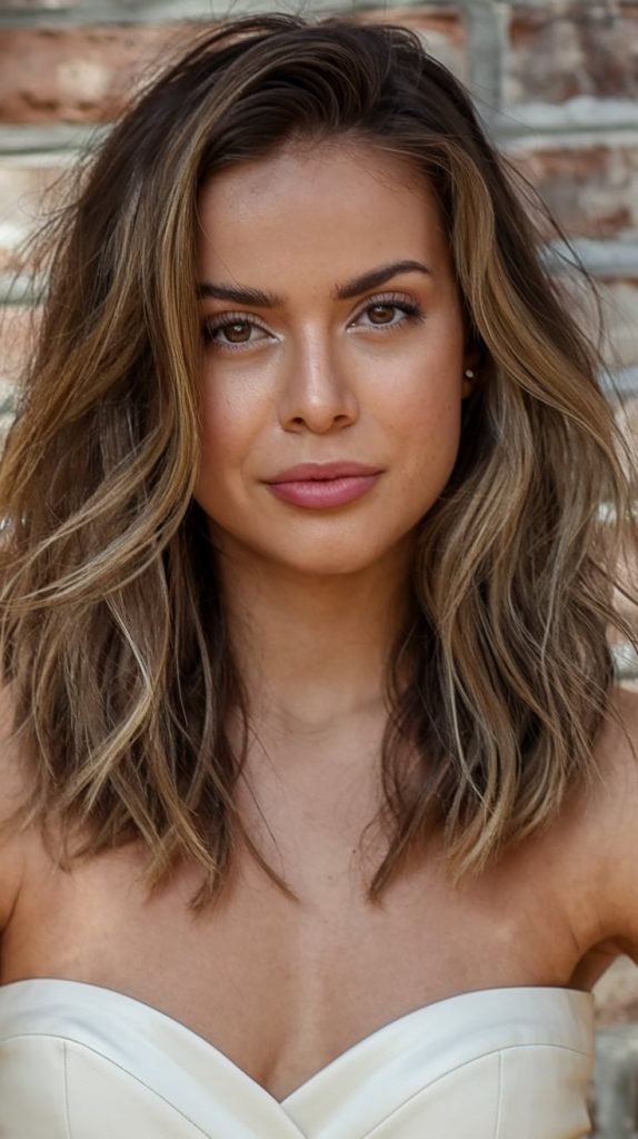 Textured Waves with Subtle Balayage