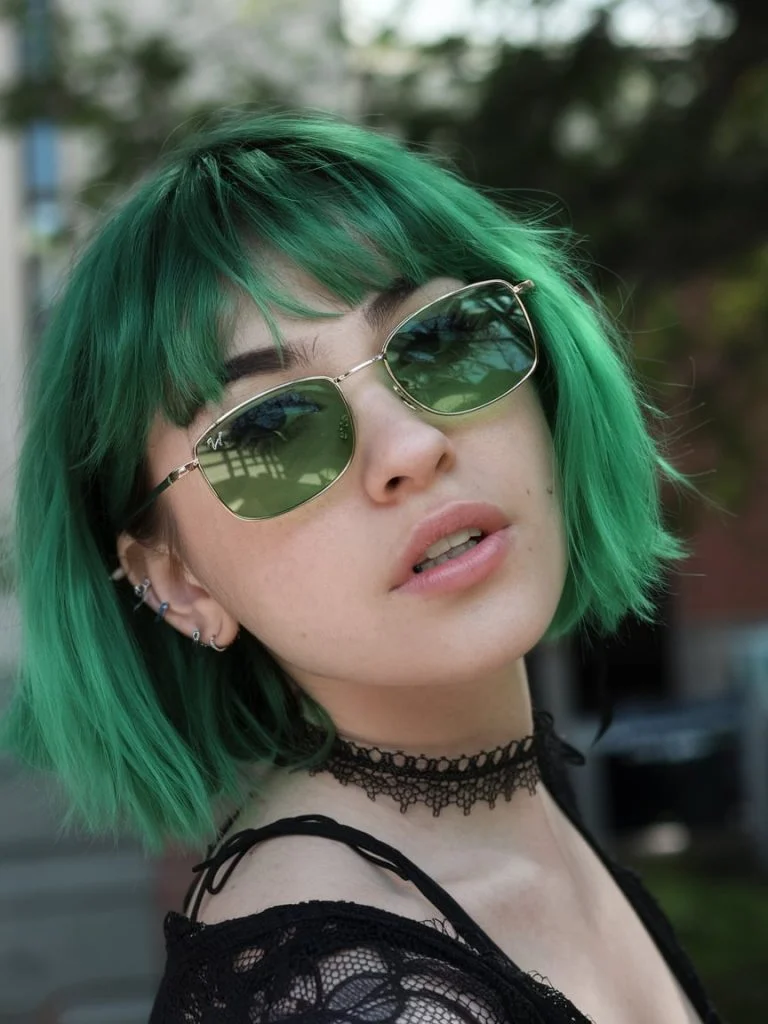 The Bold Emerald Green Bob