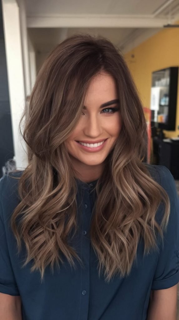 Tousled Waves with Ash Brown Tones