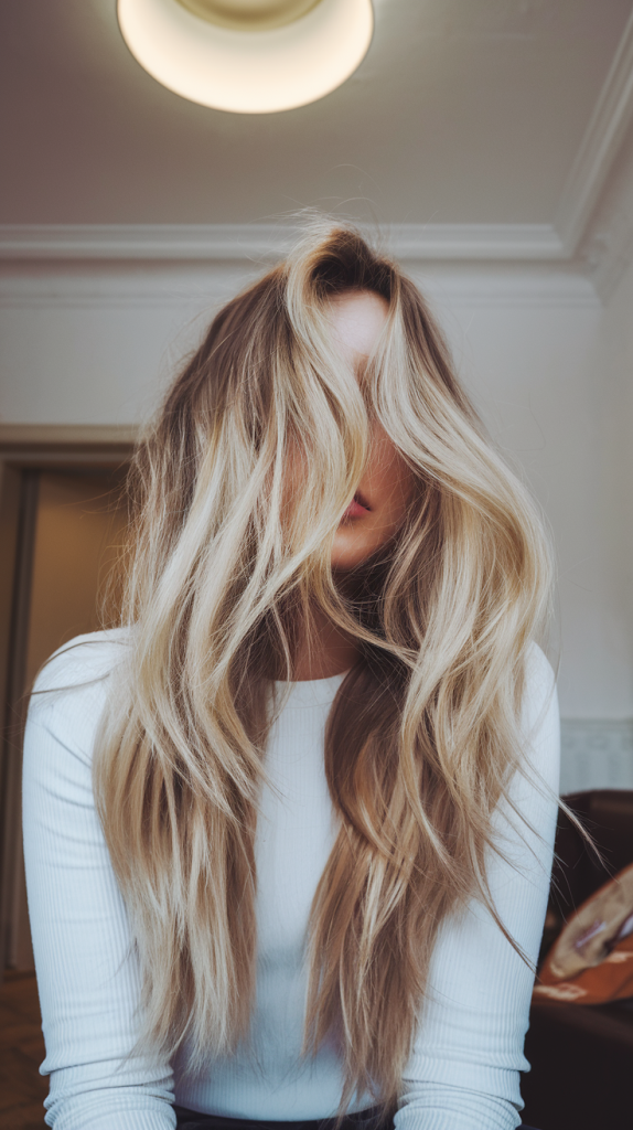 Voluminous Blowout with Champagne Tones