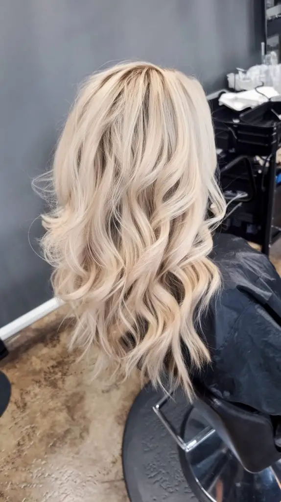 Voluminous Soft Curls in Platinum Blonde